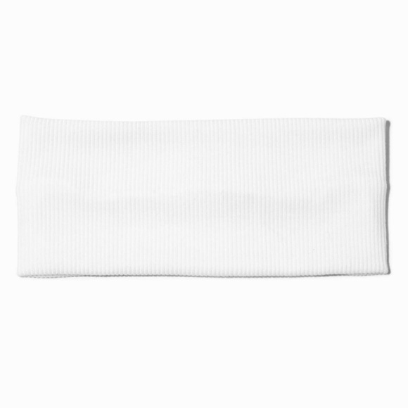Claire's White Flat Ribbed Headwrap / Headband, Women’s - Picture 5 of 7